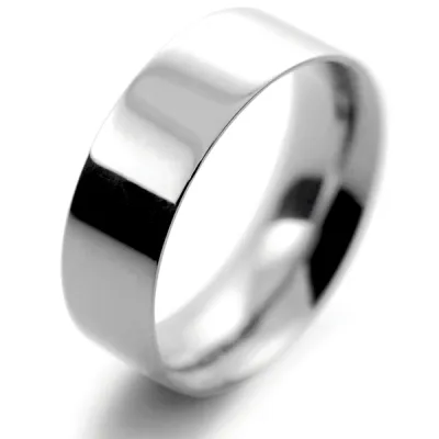 Flat Court Medium -  7mm Palladium Wedding Ring 